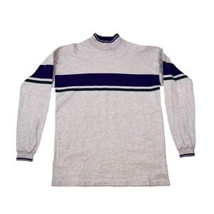 Vintage LL Bean Shirt Heavy Cotton Mock Neck Rugby 90s Made in USA